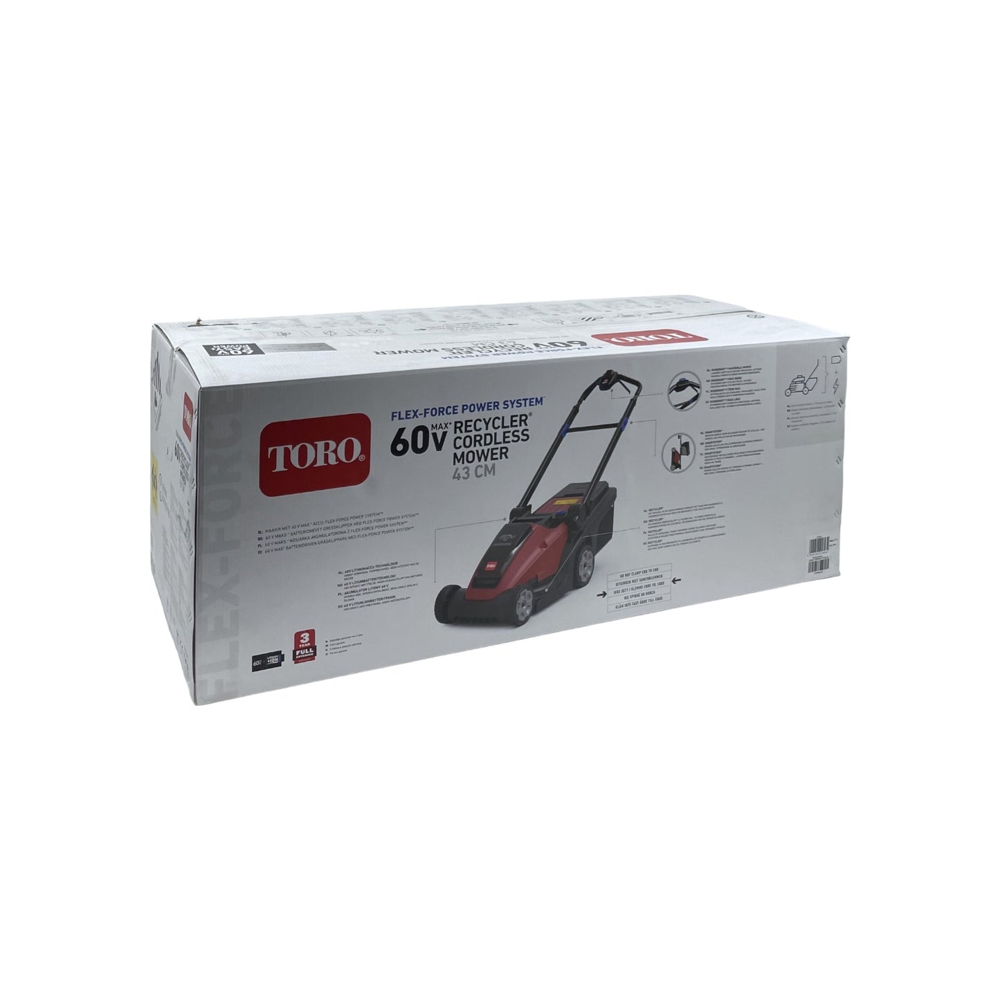TORO Akku Rasenmäher 43cm Schnittbreite 60V 850W inkl. Ladegerät und Akku