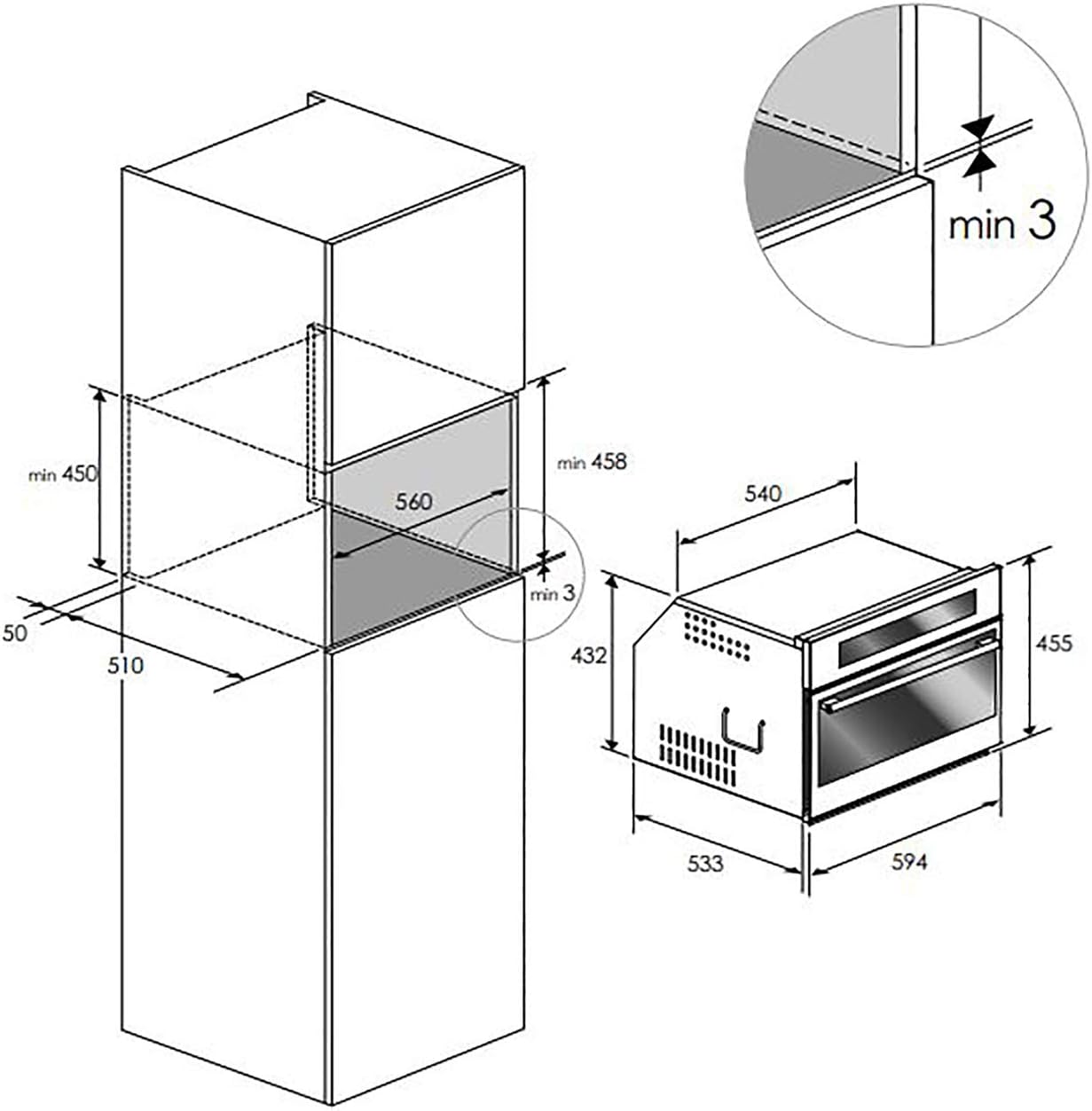 Hoover HMG450B Einbau-Mikrowellenherd