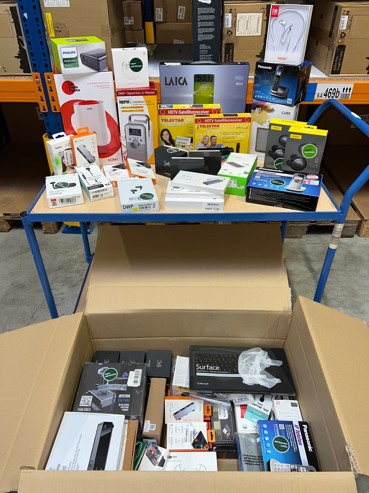 Mix Karton Multimedia Artikel, 70 Stück, geprüfte Retourware