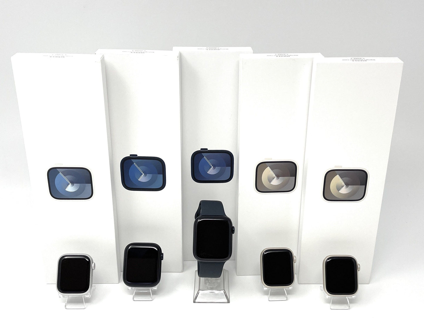 3x Apple Watch Series 9 41mm / 2x 45mm Smartwatch Bundle iCloud-Blocked - DEFEKT - ERSATZTEILE SPENDER