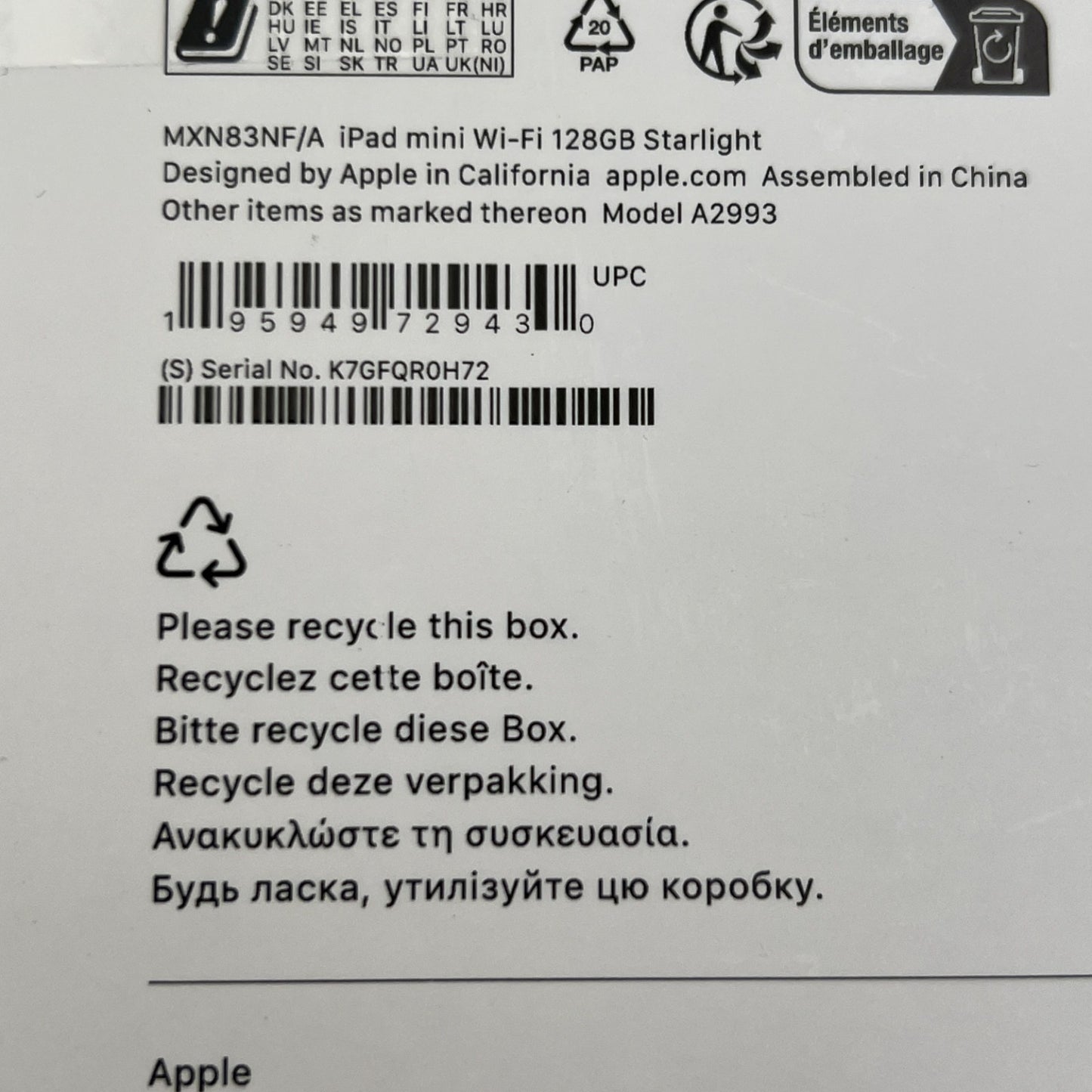 Apple iPad Mini 8,3" Tablet A17 Pro 128GB SSD iCloud-Sperre - DEFEKT - ERSATZTEILE SPENDER