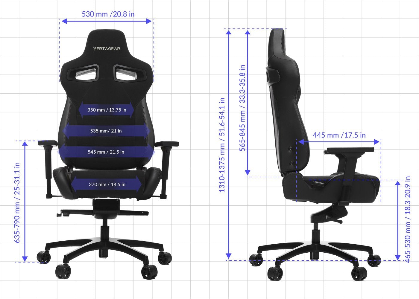 4 игровых кресла Vertagear P-Line PL4500 HygennX Gaming Chair Edition, черный