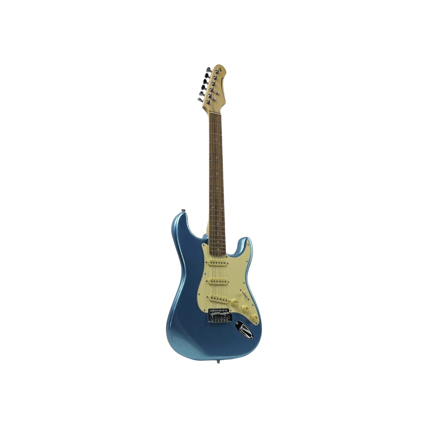 STAGG E-Gitarre S Paulownia massiv Ice Blue Metallic