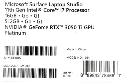 Microsoft Surface Laptop Studio 14,4" i7 16GB RAM 512GB SSD - DEFEKT - ERSATZTEILE  SPENDER