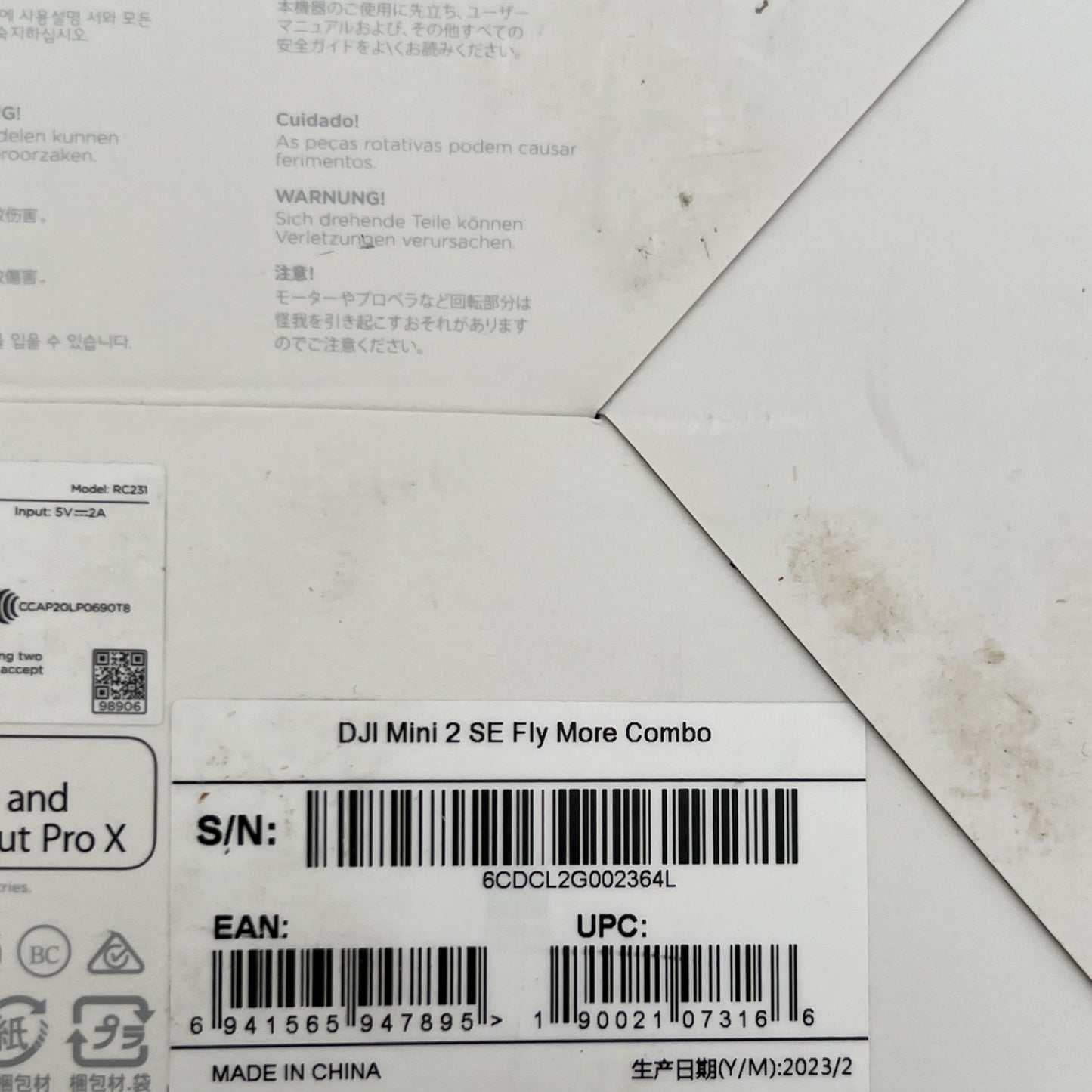 2023 DJI Mini 2 SE 2,7K Full HD Kameradrohne Drohne - DEFEKT - ERSATZTEILE  SPENDER