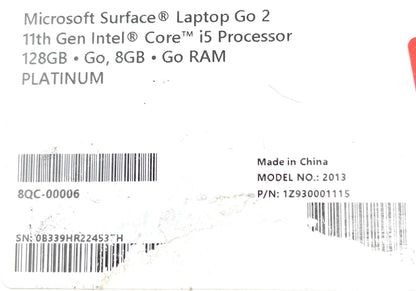 Microsoft Surface Laptop Go 2 12,4" i5 8GB RAM 128GB SSD - DEFEKT - ERSATZTEILE  SPENDER