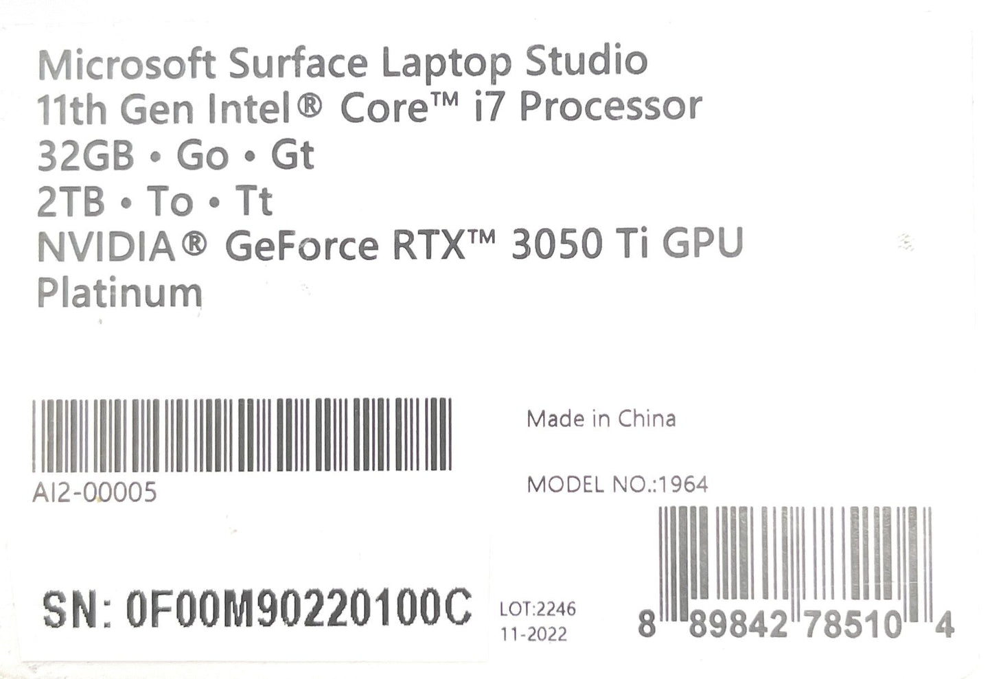 Microsoft Surface Laptop Studio 14,4" i5 16GB RAM 512GB SSD - DEFEKT - ERSATZTEILE  SPENDER