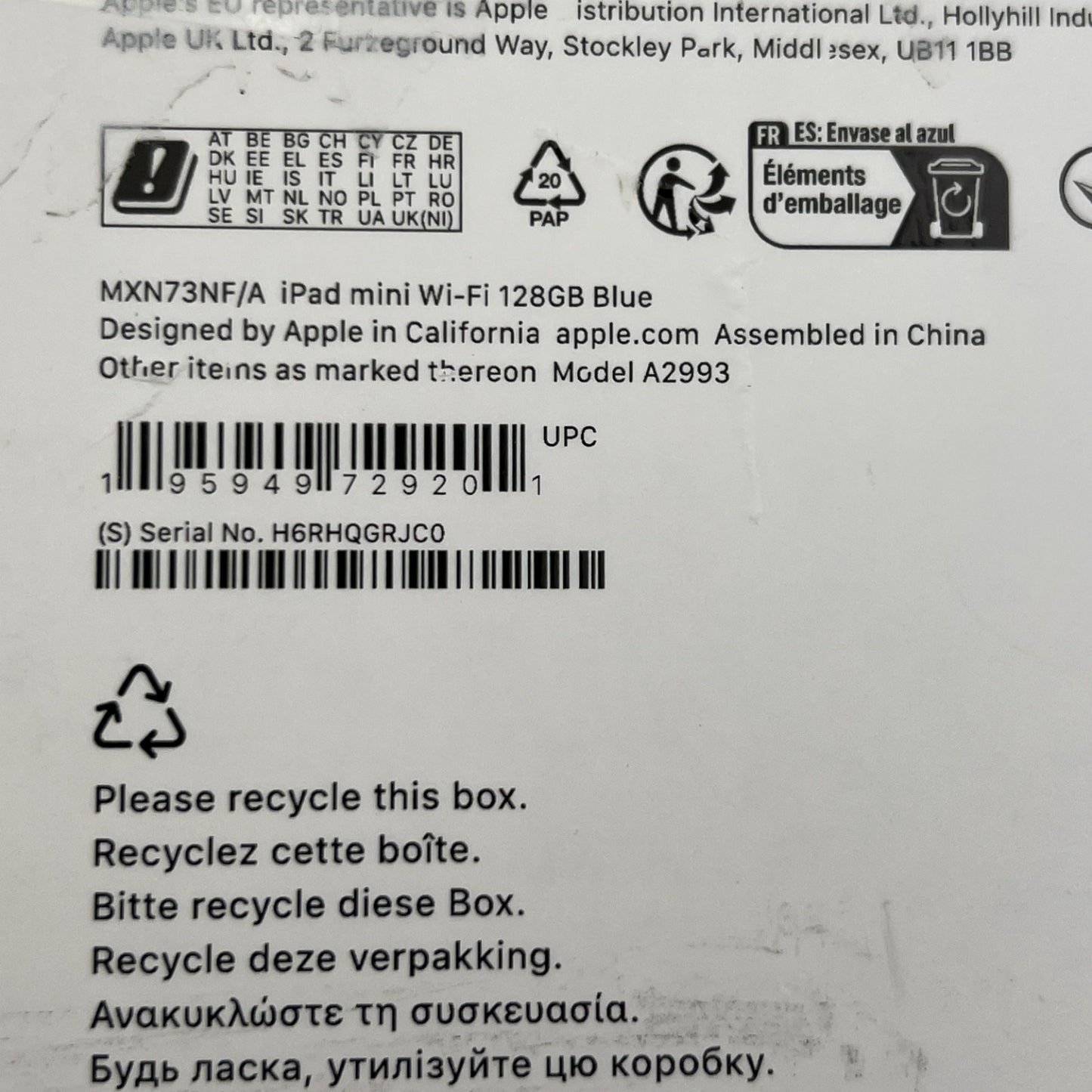 Apple iPad Mini 8,3" Tablet A17 Pro 128GB SSD iCloud-Sperre - DEFEKT - ERSATZTEILE  SPENDER