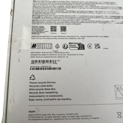 Apple iPad Mini 8,3" Tablet 128GB SSD Wi-Fi iCloud-Sperre - DEFEKT - ERSATZTEILE  SPENDER