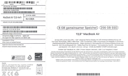 Apple MacBook Air 13,6 Zoll Notebook 2022 M2 8GB 256GB iCloud-Blocked - DEFEKT - ERSATZTEILE SPENDER