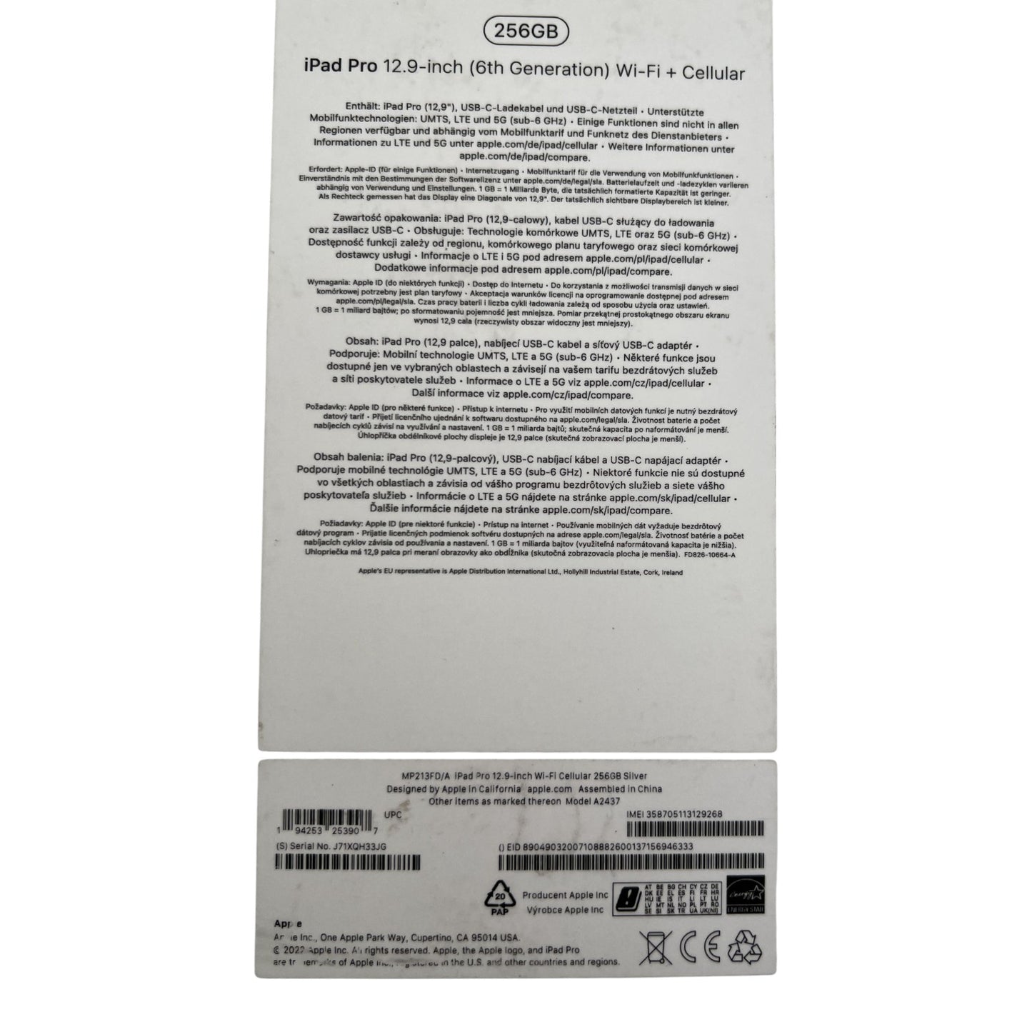 Apple iPad Pro 12,9" Tablet Wi-Fi + Cellular 256GB - DEFEKT - ERSATZTEILE  SPENDER