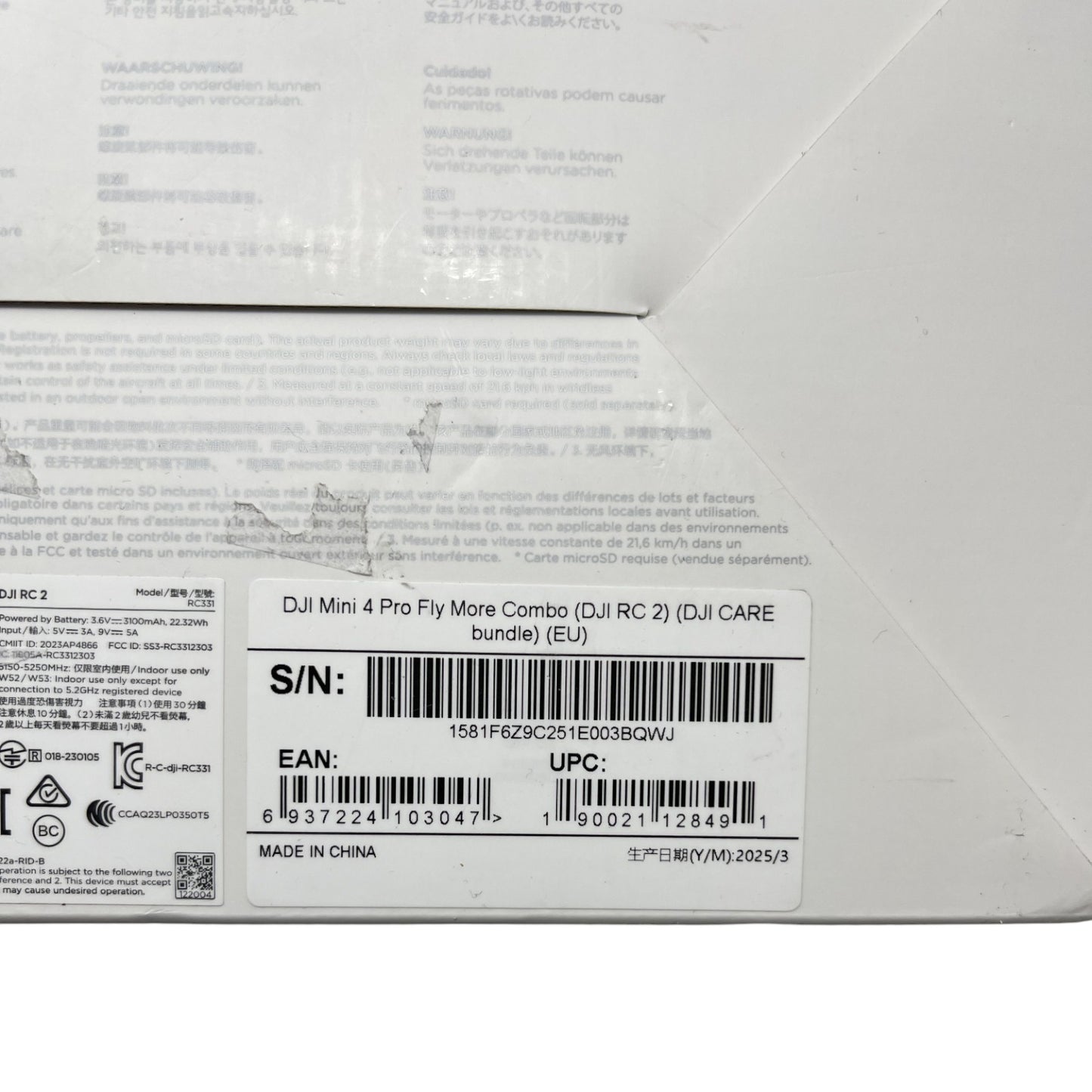 DJI Mini 4 Pro Drohne Kameradrohne Flugdrohne - DEFEKT - ERSATZTEILE  SPENDER