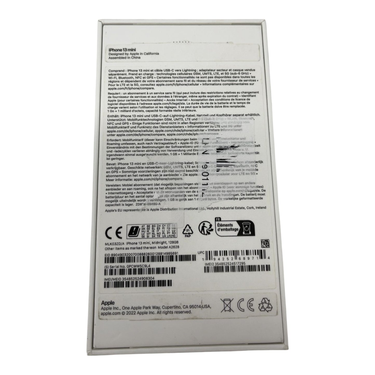Apple iPhone 13 Mini 5,4" Handy 128GB Mitternacht iCloud-Sperre - DEFEKT - ERSATZTEILE  SPENDER