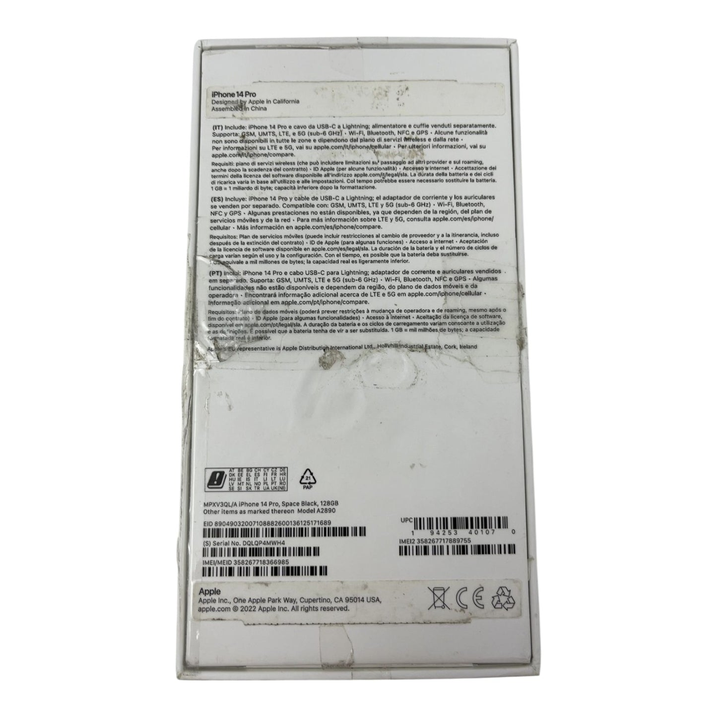 Apple iPhone 14 Pro 6,1" Handy 6GB 128GB - DEFEKT - ERSATZTEILE  SPENDER