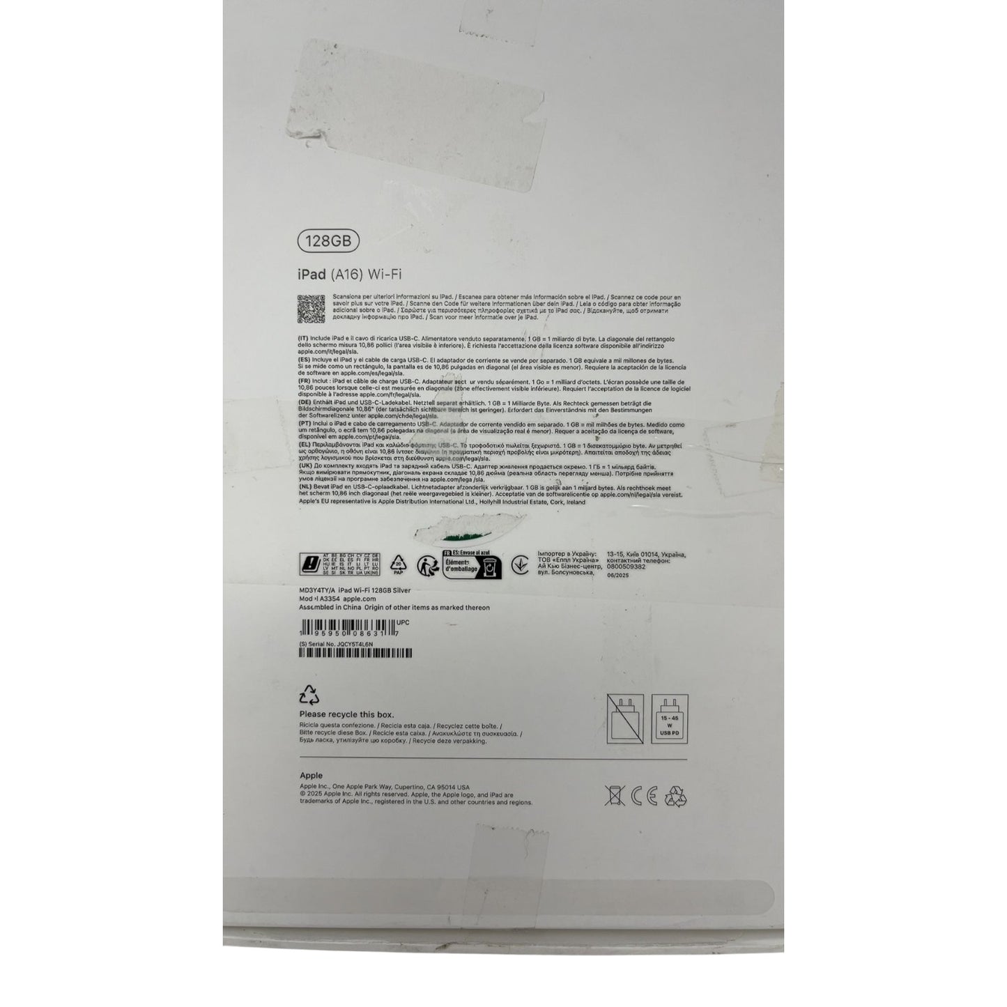 Apple iPad 11" Tablet 128GB Wi-Fi - DEFEKT - ERSATZTEILE  SPENDER