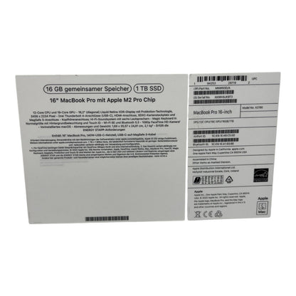 2023 Apple MacBook Pro 16,2" M2 Pro Chip 16GB RAM 1TB - DEFEKT - ERSATZTEILE  SPENDER