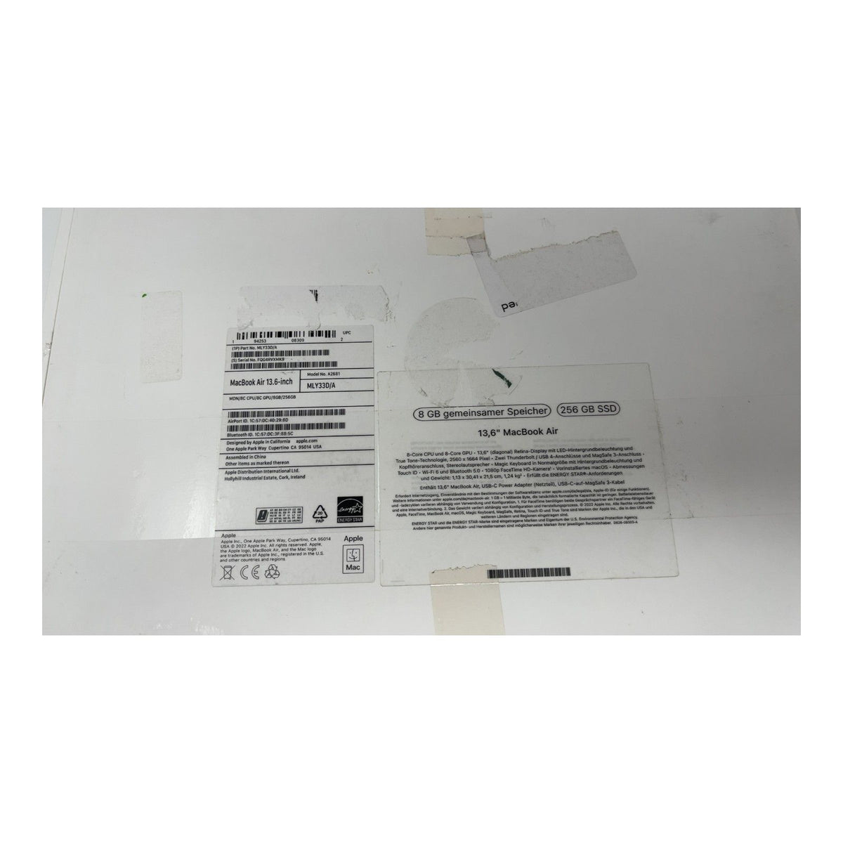 2022 Apple MacBook Air 13,6" M2 Chip 8GB RAM 256GB iCloud-Sperre - DEFEKT - ERSATZTEILE  SPENDER