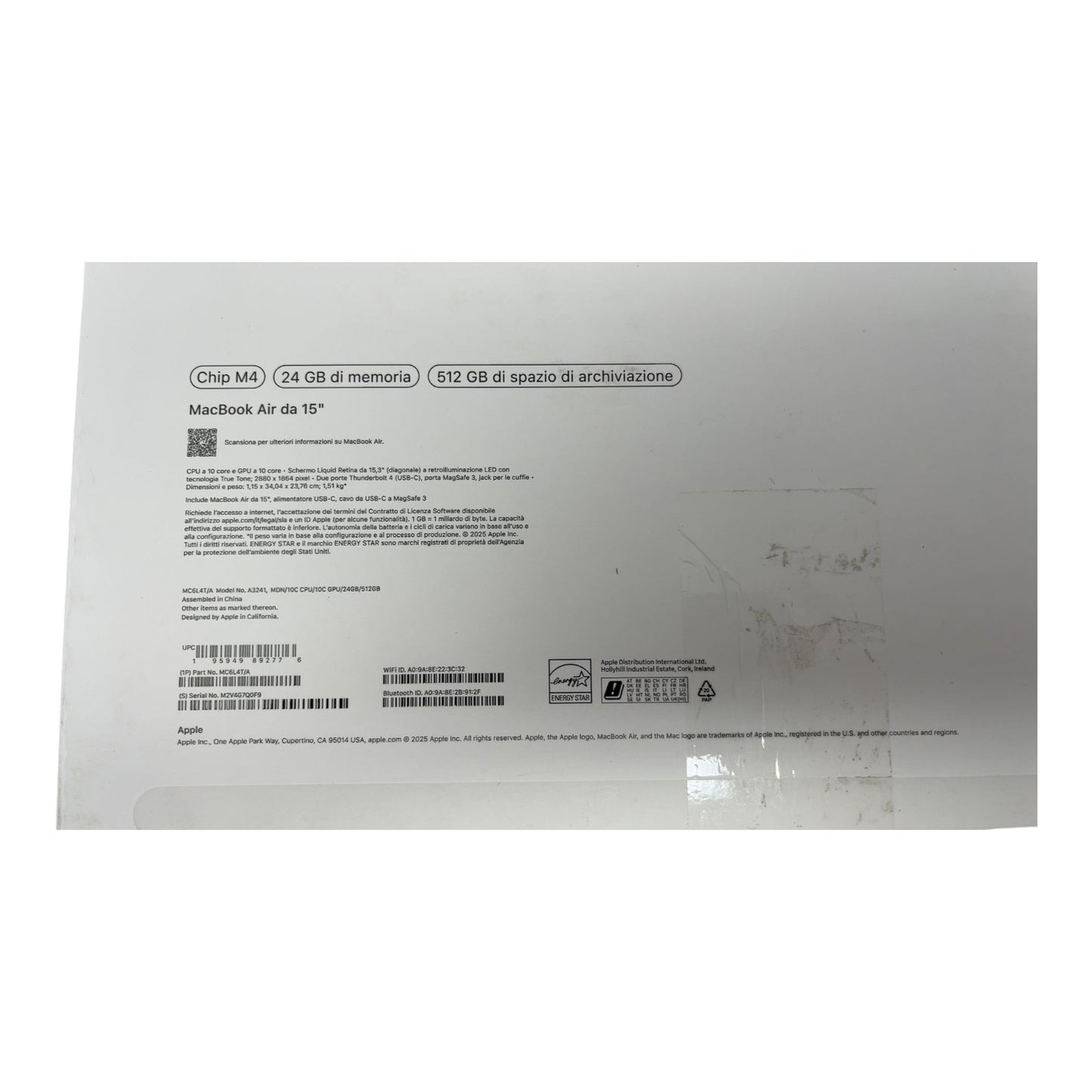 Apple MacBook Air 15" M4 Chip 24GB RAM 512GB SSD - DEFEKT - ERSATZTEILE  SPENDER