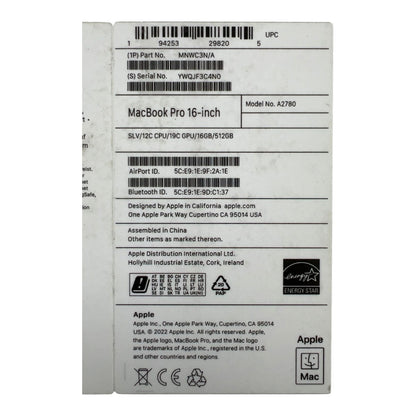 2023 Apple MacBook Pro 16,2" M2 Pro Chip 16GB RAM 512GB SSD iCloud-Sperre - DEFEKT - ERSATZTEILE  SPENDER