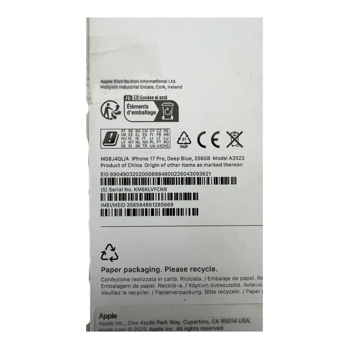 Apple iPhone 17 Pro 6,3" Smartphone Handy 256GB - DEFEKT - ERSATZTEILE  SPENDER