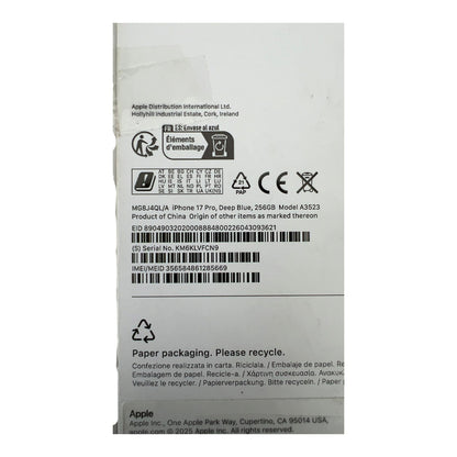Apple iPhone 17 Pro 6,3" Smartphone Handy 256GB - DEFEKT - ERSATZTEILE  SPENDER