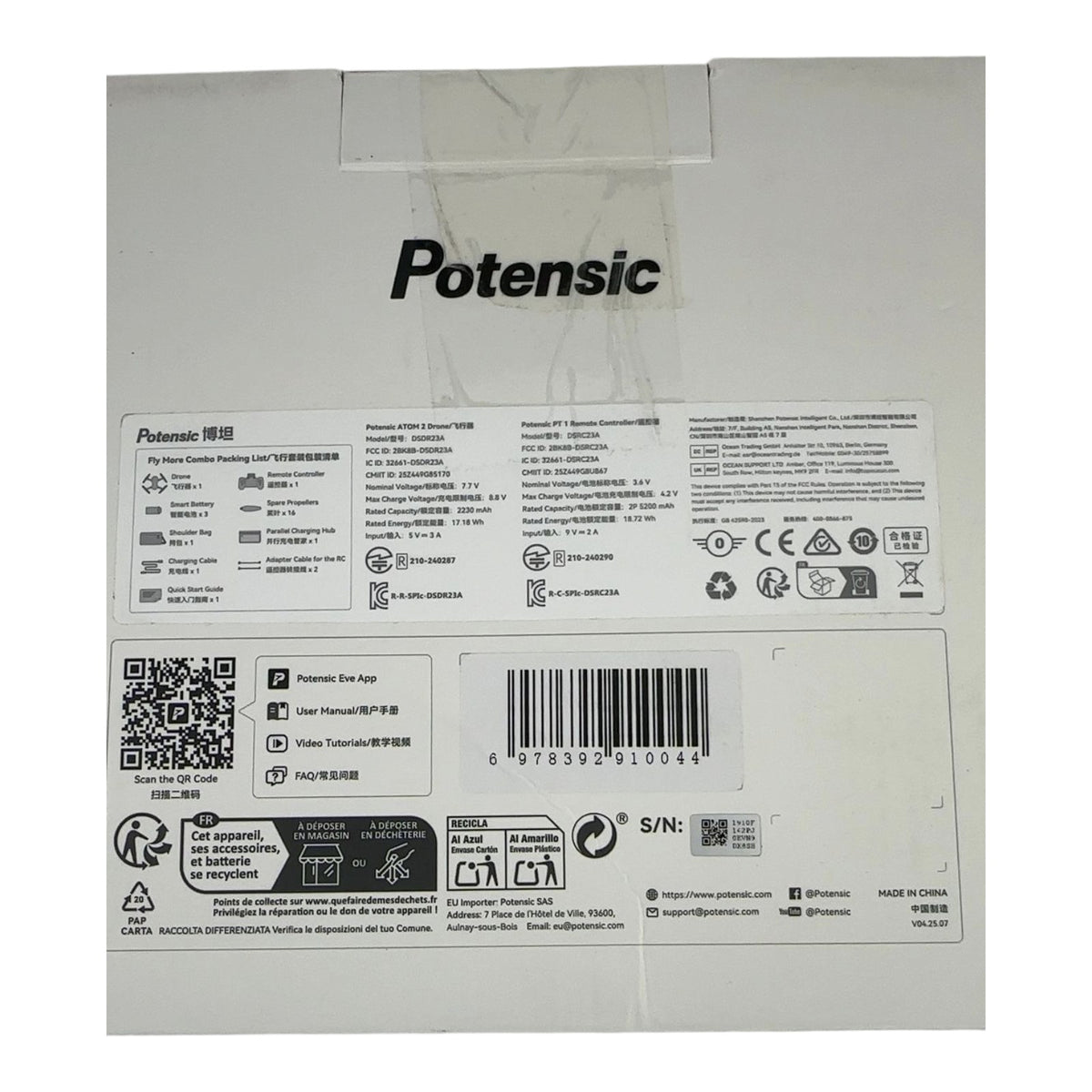 Potensic ATOM 2 Kameradrohne Flugdrohne 4K Drohne - DEFEKT - ERSATZTEILE  SPENDER