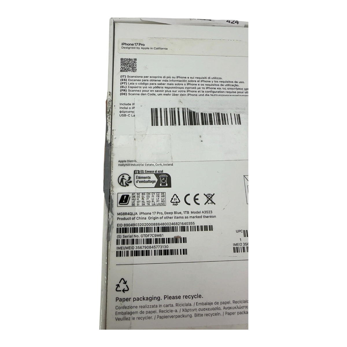 Apple iPhone 17 Pro 6,3" Smartphone Handy 1TB iCloud-Sperre - DEFEKT - ERSATZTEILE  SPENDER