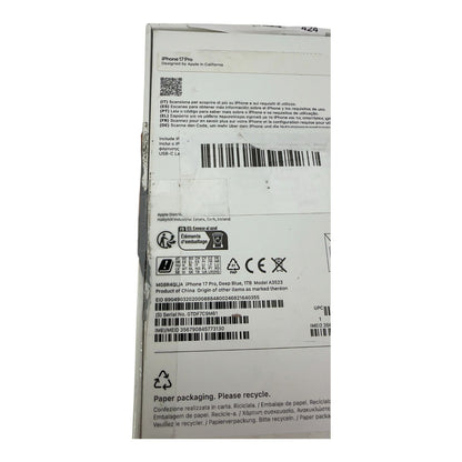 Apple iPhone 17 Pro 6,3" Smartphone Handy 1TB iCloud-Sperre - DEFEKT - ERSATZTEILE  SPENDER